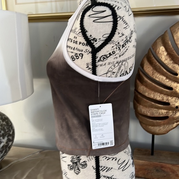 Brand new athleta shanti water color stripe crop - Picture 2 of 6